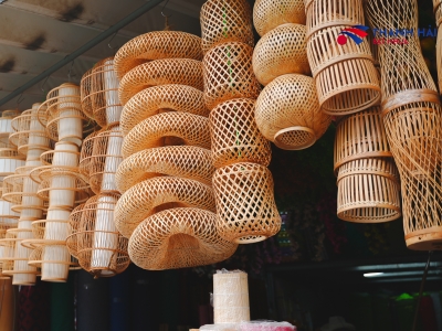 Giỏ mây treo tường trang trí